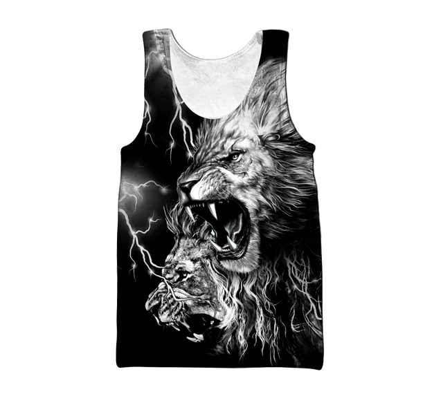 Lion Tattoo Thunder 3D All Over Printed  Unisex Shirts