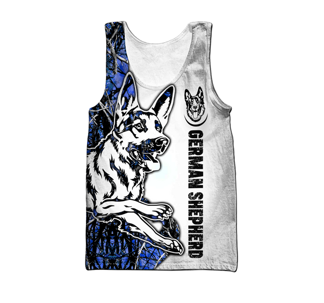 German shepherd blue tattoo 3d hoodie shirt for men and women HAC190801