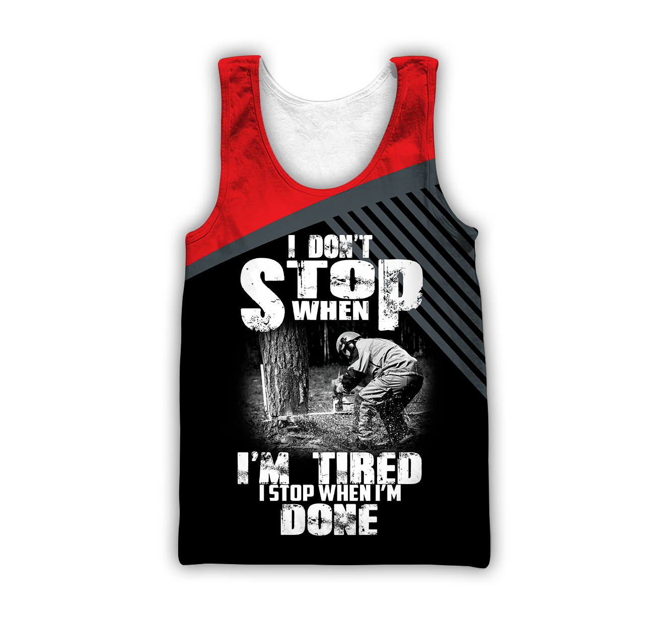 Logger Chainsaw I'm Stop When I Am Done Red Unisex Shirts