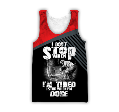 Logger Chainsaw I'm Stop When I Am Done Red Unisex Shirts