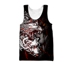 Red Thunder Wolf Tattoo All Over Printed Unisex Shirt