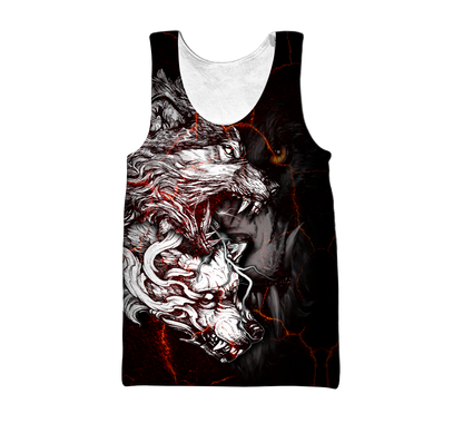 Red Thunder Wolf Tattoo All Over Printed Unisex Shirt