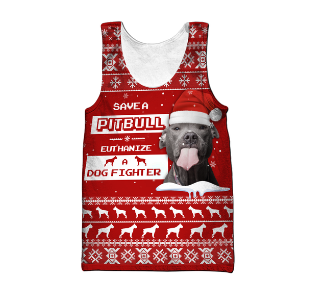 Save A Pit Bull Christmas Shirt for Men and Women NDD08102002