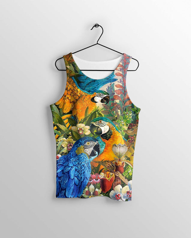 All Over Printed Parrots Shirts H393-Apparel-HbArts-Tank top-S-Vibe Cosy™