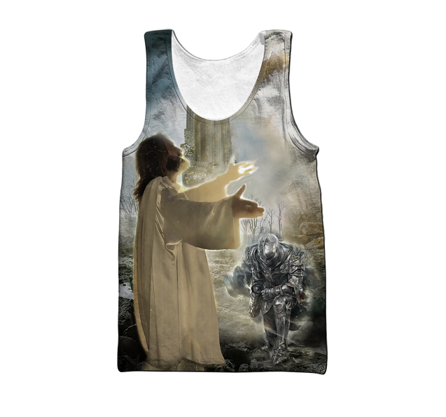 Jesus and Knight templar 3D all over printed for men and women HHT07092018