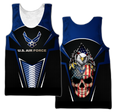 US AirForce skull 3d all over printed for man and women Pi270202 PL-Apparel-PL8386-Tank top-S-Vibe Cosy™