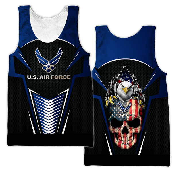 US AirForce skull 3d all over printed for man and women Pi270202 PL-Apparel-PL8386-Tank top-S-Vibe Cosy™