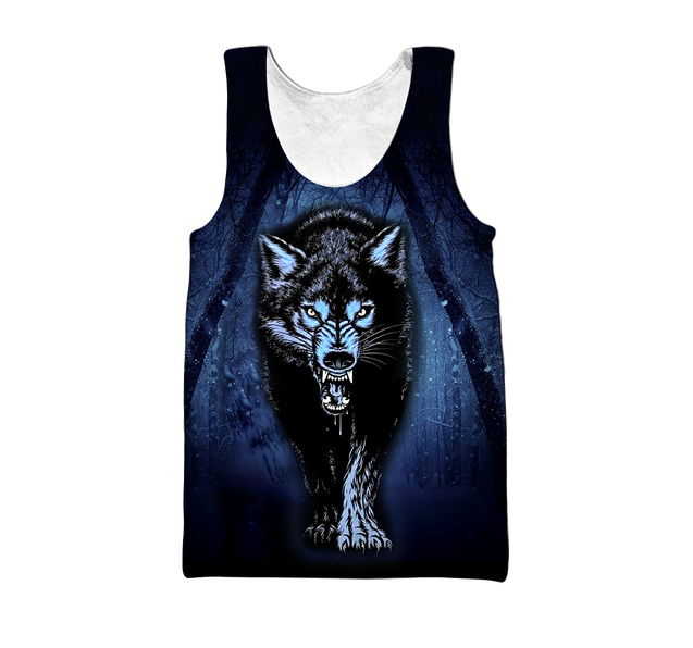 Night Wolf 3D All Over Print Hoodie T Shirt For Men and Women HHT07092016