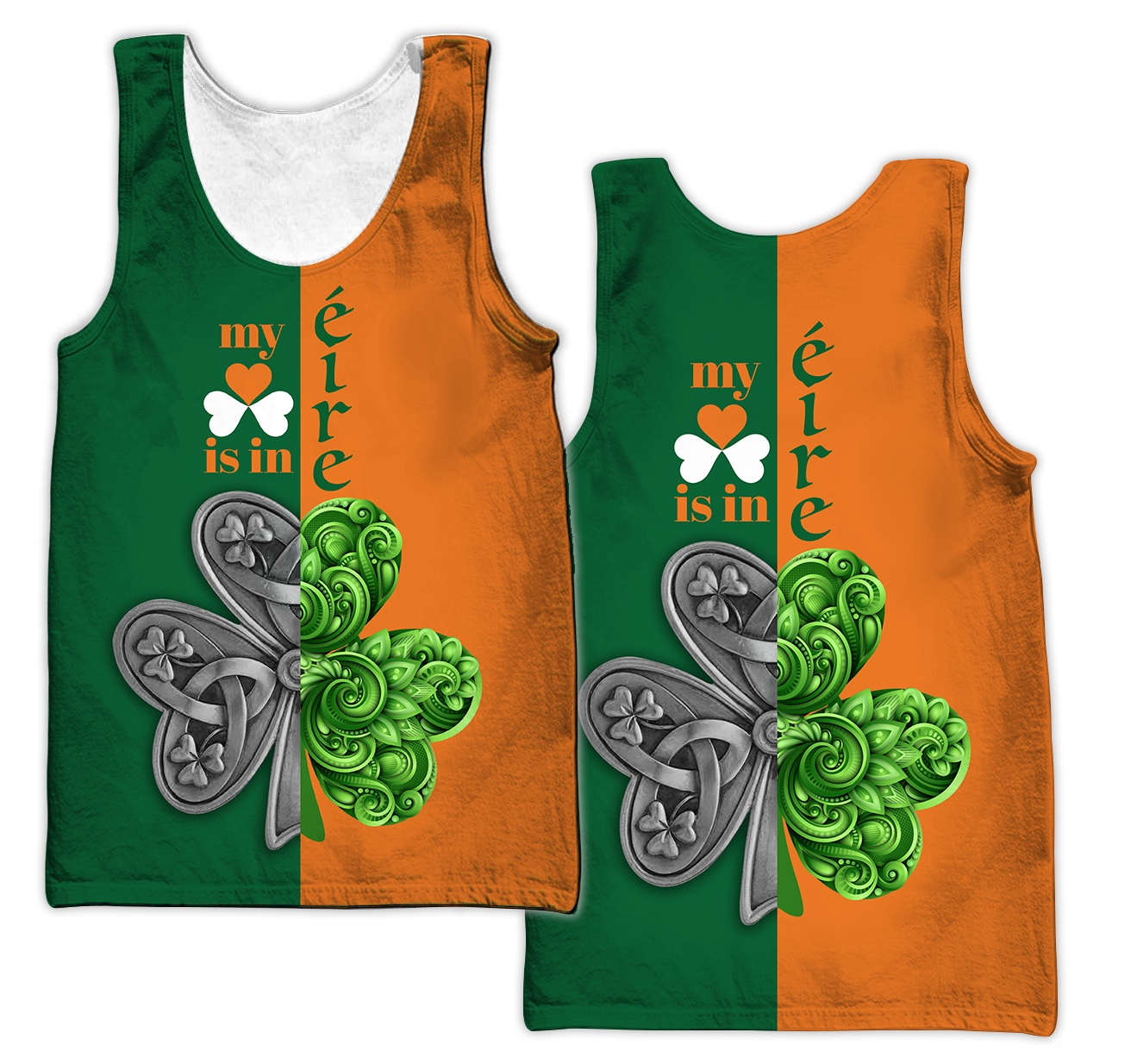 Irish Saint Patrick's Day Shamrock Celtic Cross Hoodie T-Shirt Sweatshirt Pi020306-Apparel-NM-Men's tank top-S-Vibe Cosy™