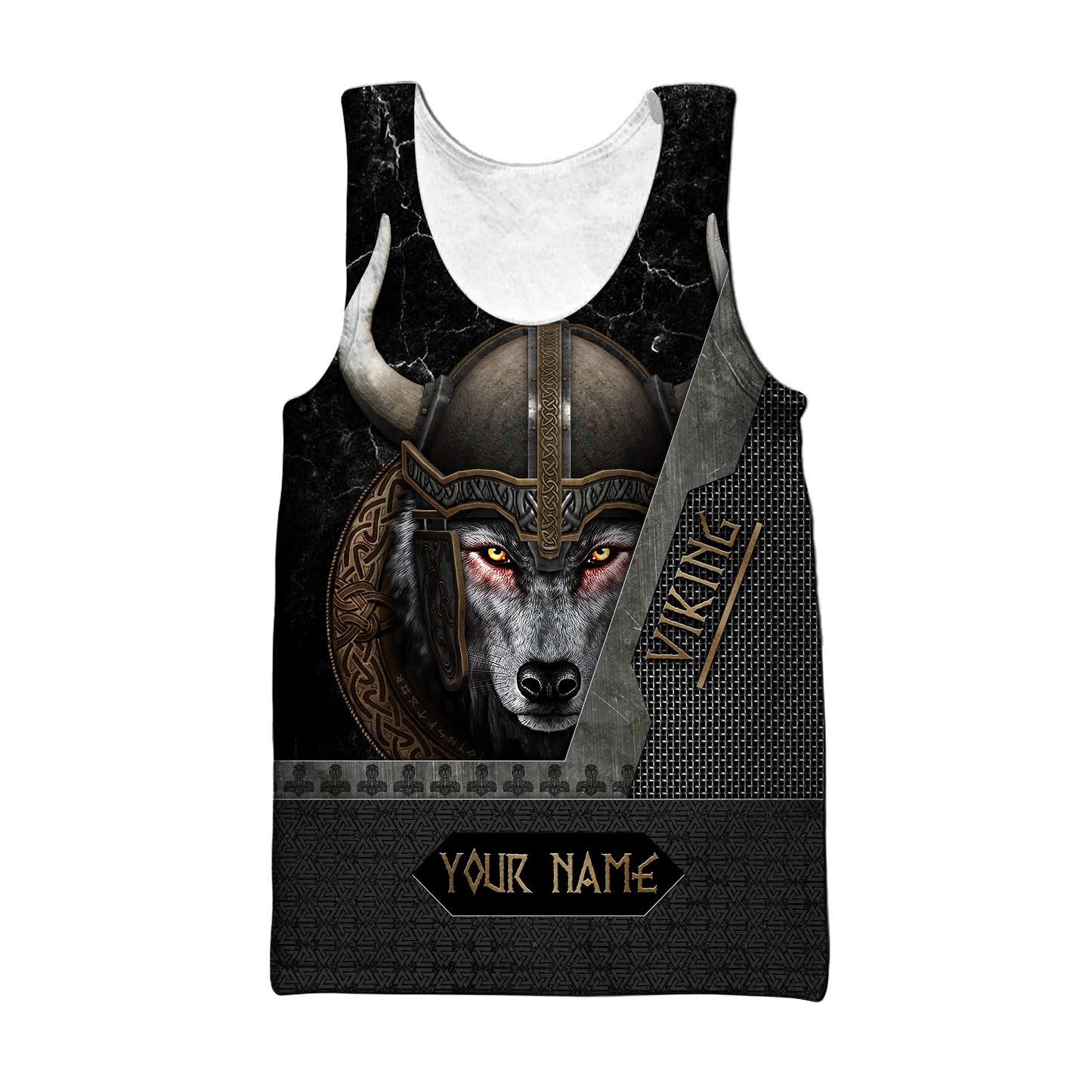 Customize Name Viking Wolf 3D All Over Printed Unisex Shirt