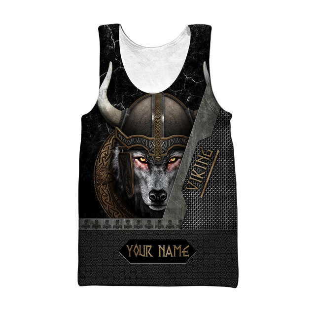 Customize Name Viking Wolf 3D All Over Printed Unisex Shirt