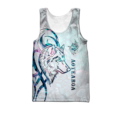Paua shell wolf tattoo 3d all over printed shirt and short for man and women-Apparel-PL8386-Tank top-S-Vibe Cosy™