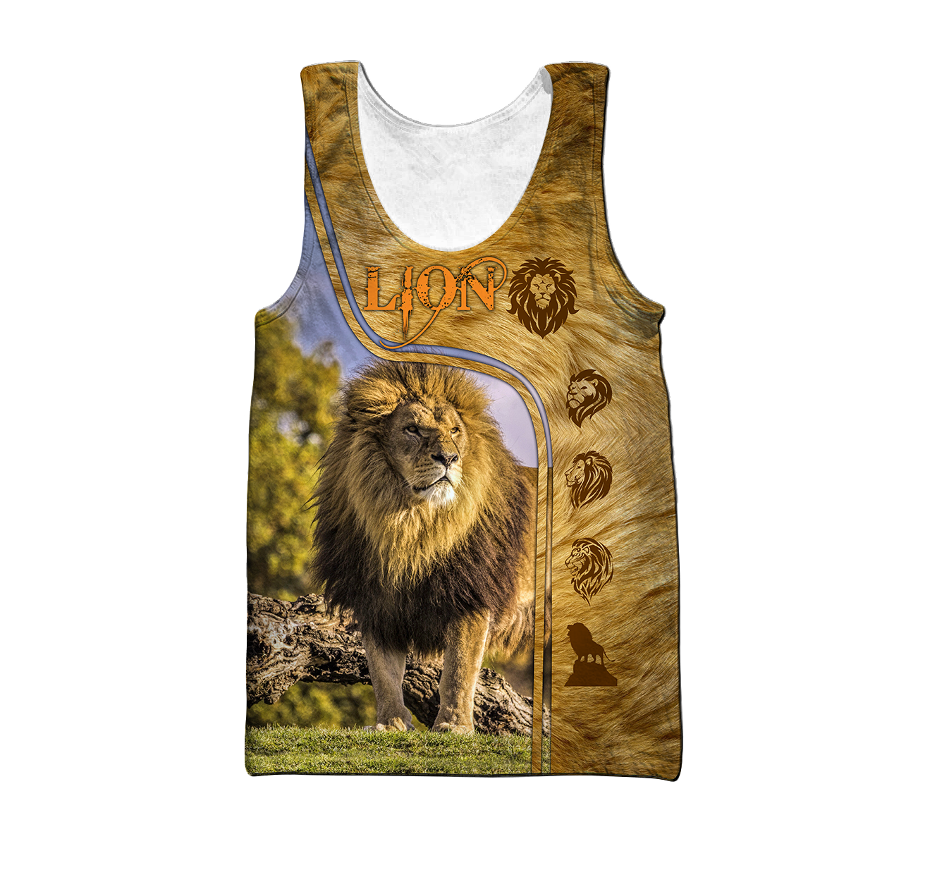 Lion in Wildlife Over Printed Hoodie