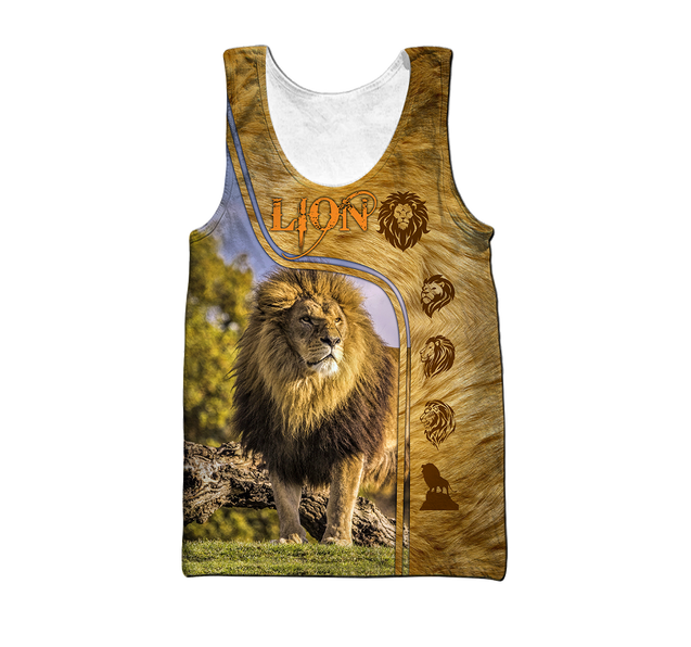 Lion in Wildlife Over Printed Hoodie