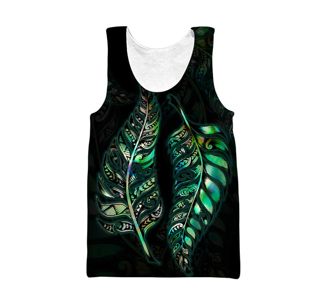 New zealand silver fern couple paua shell maori tattoo 3d all over printed for men and women