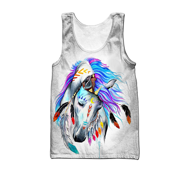 Beautiful Horse 3D All Over Printed shirt for Men and Women Pi060105-Apparel-NNK-Tank Top-S-Vibe Cosy™