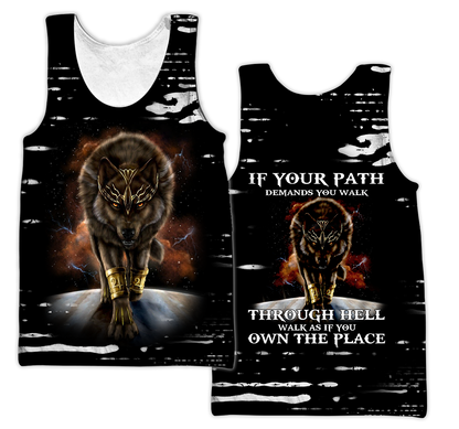 All Over Printed Beautiful Wolf King Hoodie MEI09122001-MEI