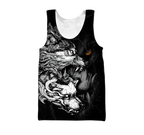 Wolf Tattoo Over Printed Shirt For Men and Women