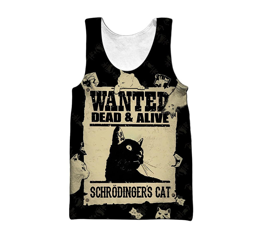 Schrodinger Cat Limited Edition 3D Printed Tank top for Men and Women-ML