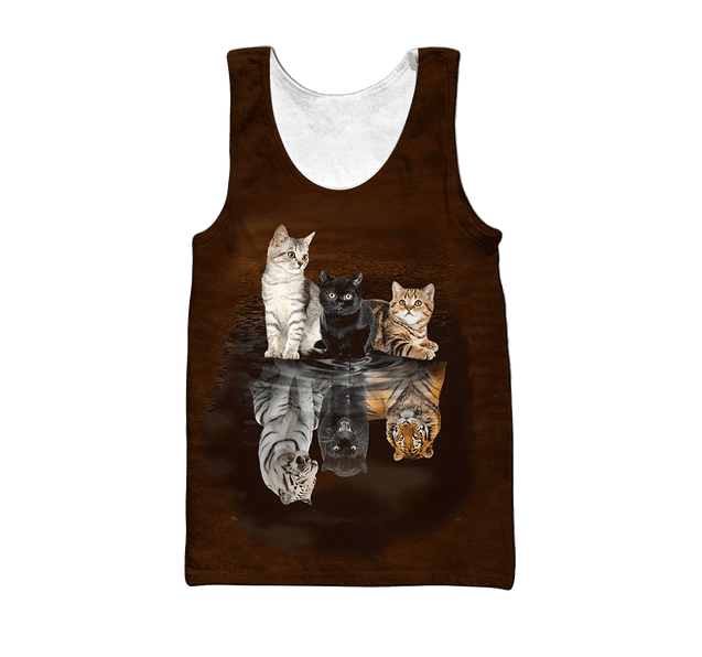 Three Cute Cats On The Mirror Hoodie For Men And Women TQH201005