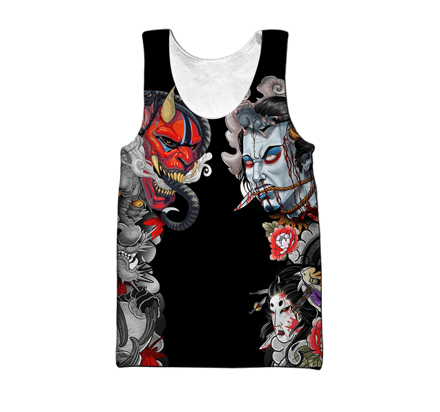 Japanese Samurai Tattoo 3D Over Printed Unisex Hoodie ML