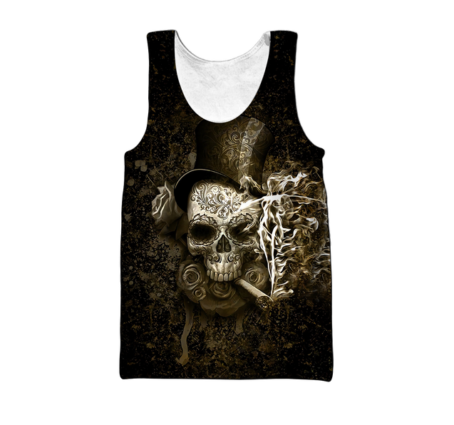 Smoking Skull By ML-Apparel-ML-Tank Top-S-Vibe Cosy™