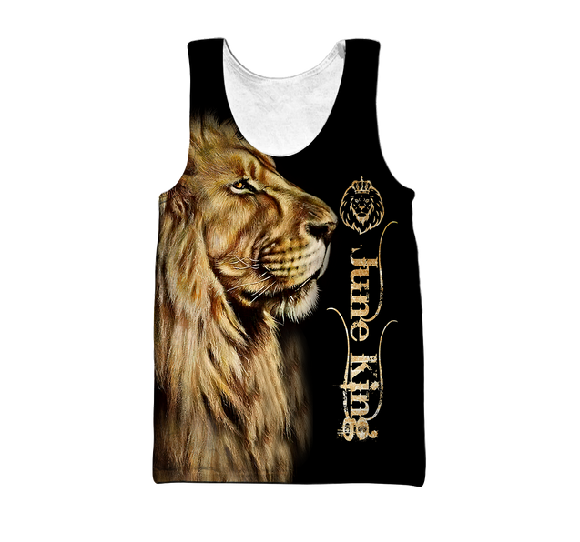 Custom Name June King Lion  3D All Over Printed Unisex Shirts