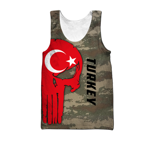 Turkey Skull Flag Camo Style 3D All Over Printed Hoodie Shirt Limited by SUN QB06232006-Apparel-SUN-Hoodie-S-Vibe Cosy™