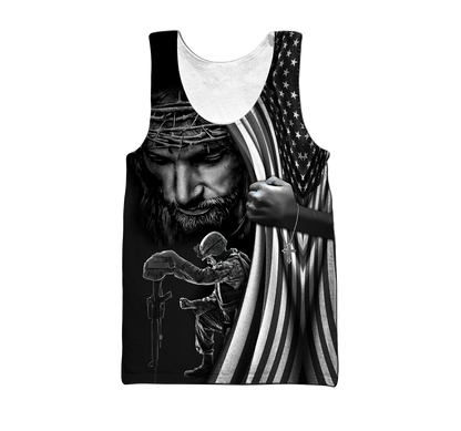 US Veteran One Nation Under God 3D All Over Printed Shirts TA09162002