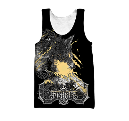 Fenrir Wolf Viking All Over Printed Unisex Deluxe Hoodie ML