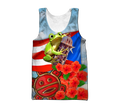 Puerto Rico Cute Caribbean Frog With Maga Flower Shirts QB06222001-Apparel-TQH-Tank Top-S-Vibe Cosy™