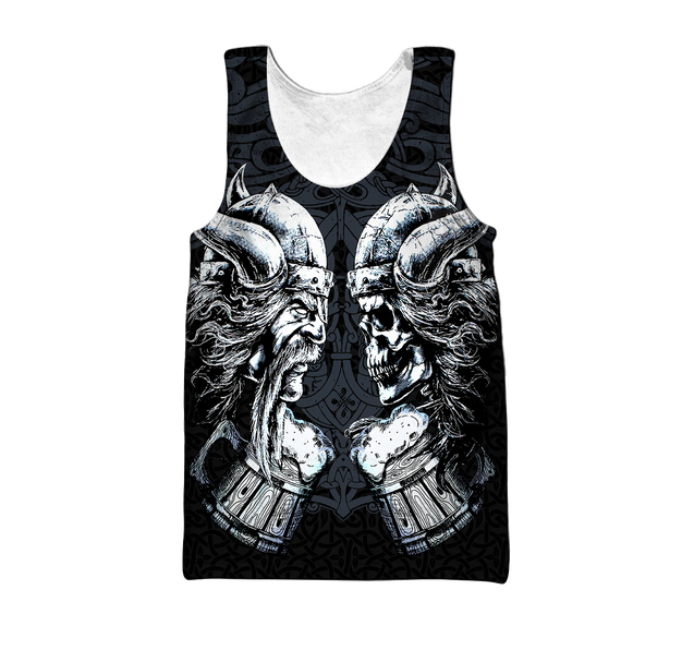 Love beer skull & viking 3D all over printed for man and women-Apparel-PL8386-Tank Top-S-Vibe Cosy™