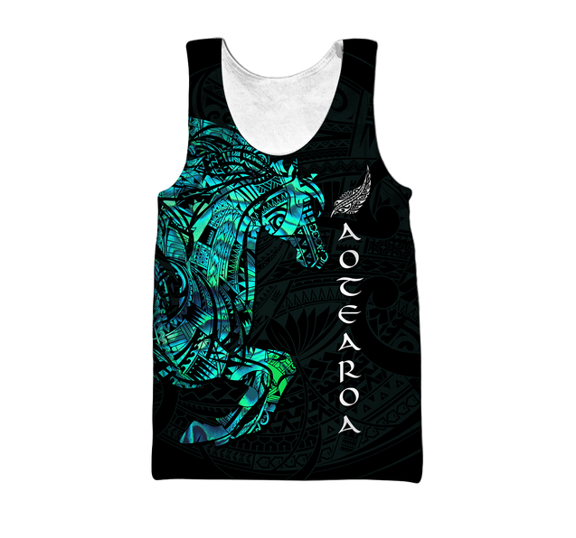 Horse Aotearoa Maori manaia 3d all over printed shirt and short for man and women-Apparel-PL8386-Tank top-S-Vibe Cosy™