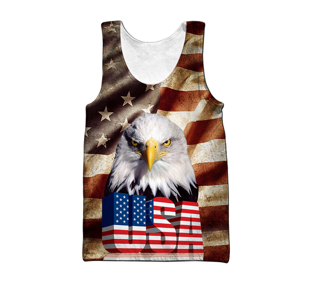 Eagle USA Flag 3D All Over Printed Shirts For Men & Women-Apparel-TA-Tank Top-S-Vibe Cosy™