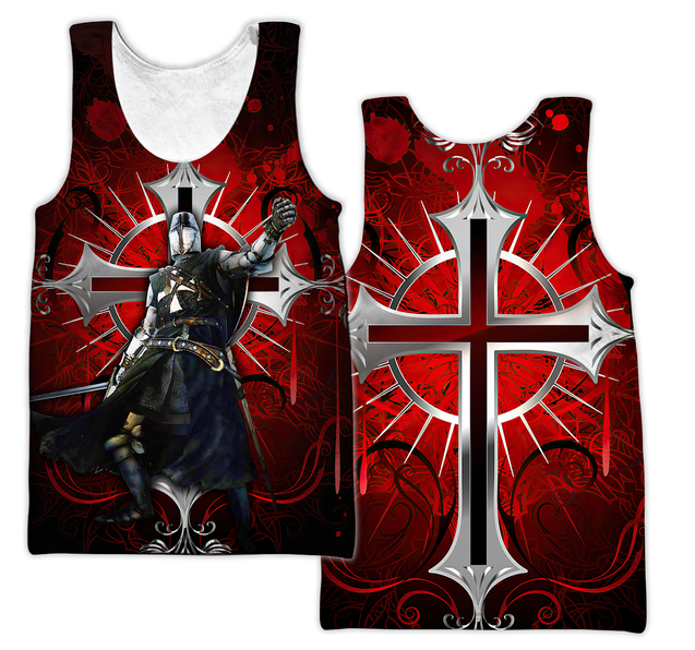 Premium Knight Templar Red Cross All Over Printed Shirts For Men And Women MEI