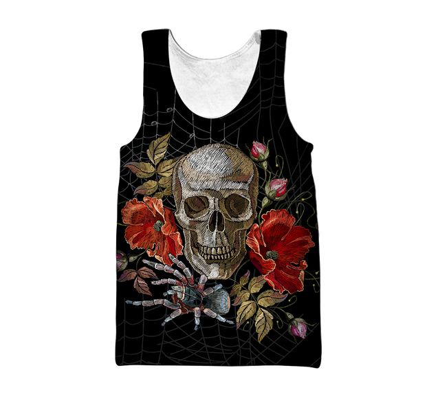 Love Skull red 3D all over printed for man and women QB06042001-Apparel-PL8386-Tank Top-S-Vibe Cosy™