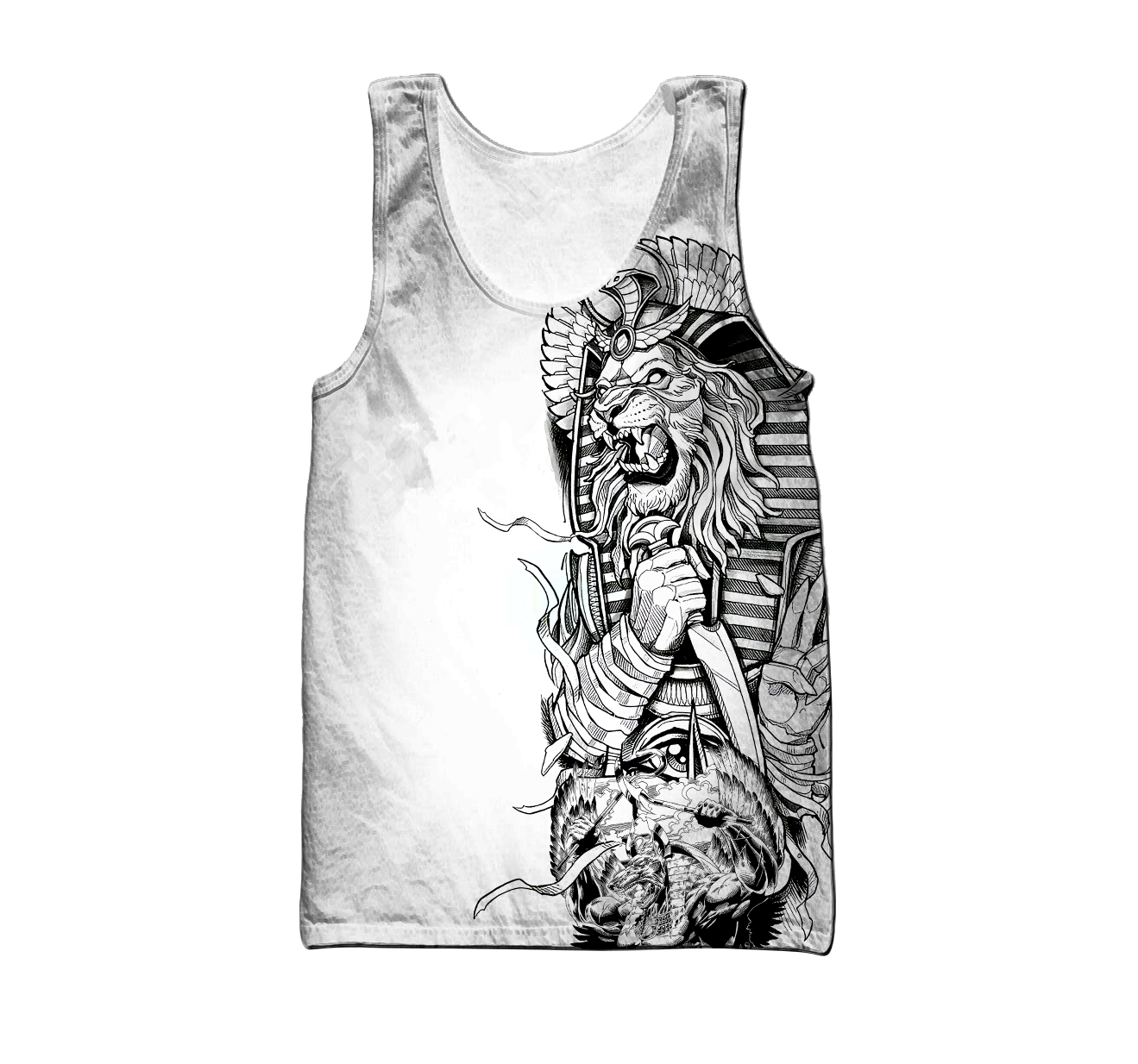 3D Tattoo Ancient Egypt Lion God Over Printed Shirt for Men and Women