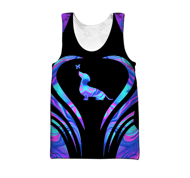 Premium Dachshund Dog America Hologram Unisex Shirts DL20302004