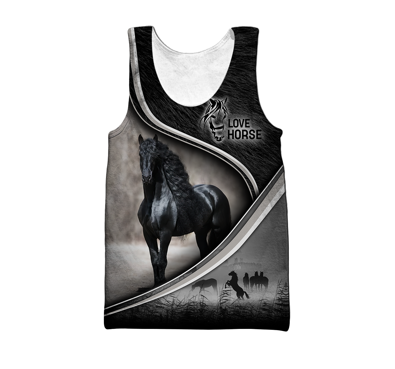 Black Horse 3D All Over Printed Shirts VP07102001