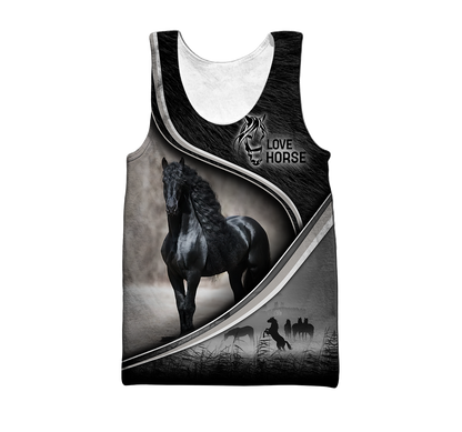 Black Horse 3D All Over Printed Shirts VP07102001