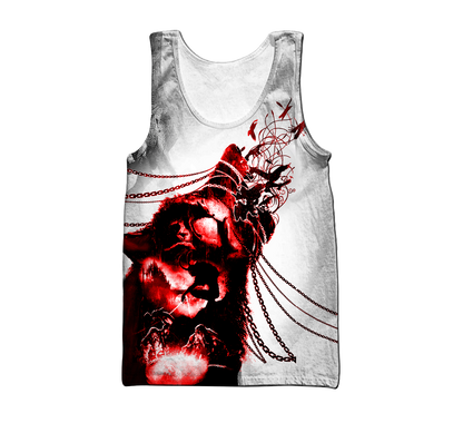 Over Printed Wolf Hoodie MH092920-MEI