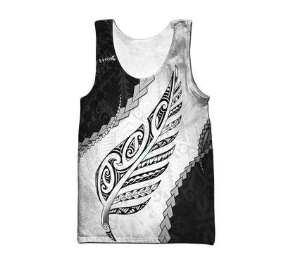 Paua Shell Maori Silver Fern 3d all over printed shirt and short for man and women-Apparel-PL8386-Tank top-S-Vibe Cosy™