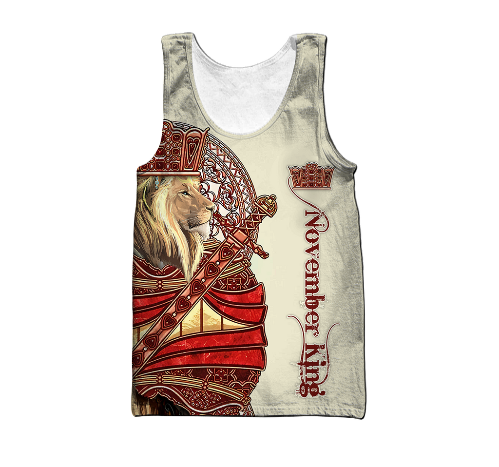 Custom Name November King Lion 3D  All Over Printed Unisex Shirts