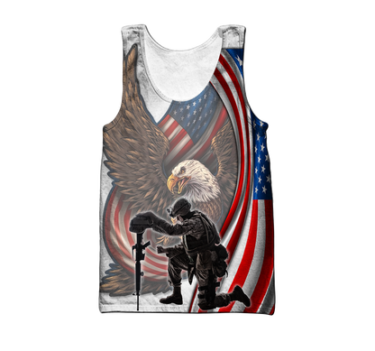 Stand For The Flag Knee For The Fallen 3D All Over Printed Shirts For Men and Women