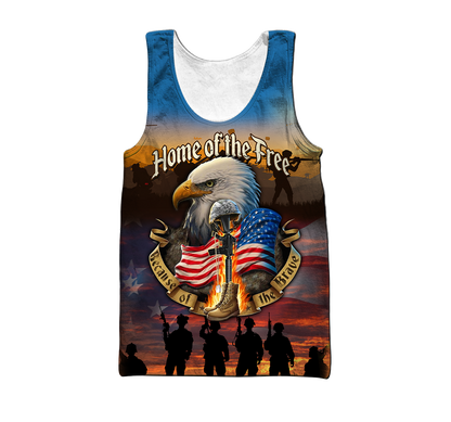 US Veteran Home Of The Free 3D All Over Printed Shirts DQB10132004