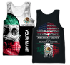 Mexican Skull-American Grown With American Roots 3D All Over Printed Shirts DQB10092003