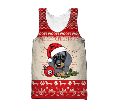 Premium Christmas Dachshund Dog Red Unisex Shirts