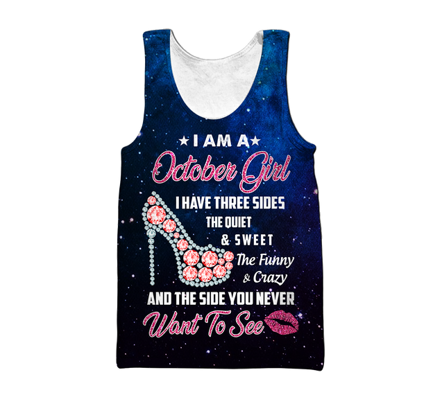 October Girl I Have 3 Sides 3D All Over Print Shirts DQB08142004