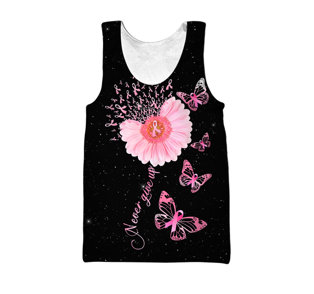 Breast Cancer-Never Give Up 3D All Over Printed Shirts For Men and Women DQB07212008-Apparel-TA-Hoodie-S-Vibe Cosy™