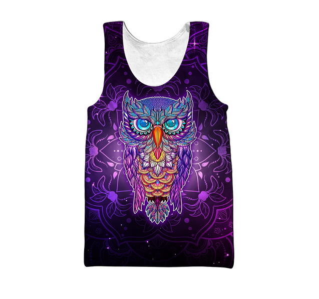 Owl 3d hoodie shirt for men and women QB05152001-Apparel-HG-Men's tank top-S-Vibe Cosy™